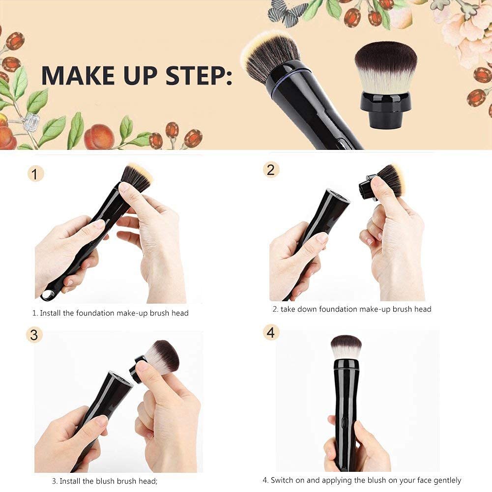 Electric Make-up Brush 10 gears massager: compatible for powder and liquid foundation