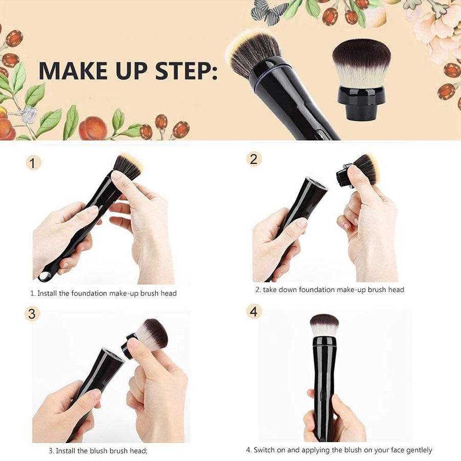 Electric Make-up Brush 10 gears massager: compatible for powder and liquid foundation