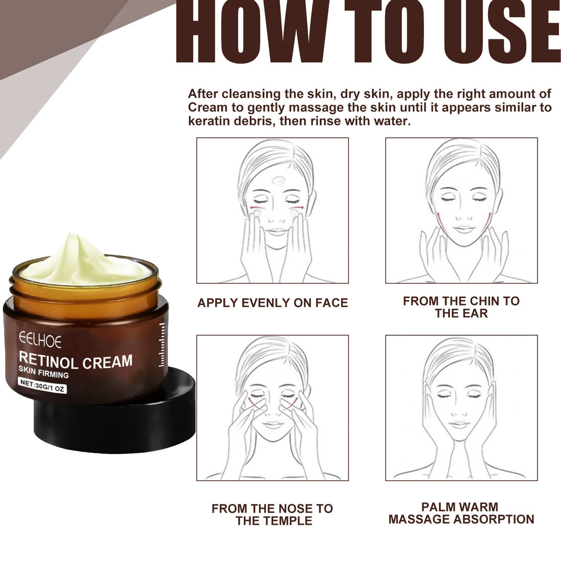 EELHOE Retinol Cream (Anti-Aging, Wrinkle Removal, Skin Firming)